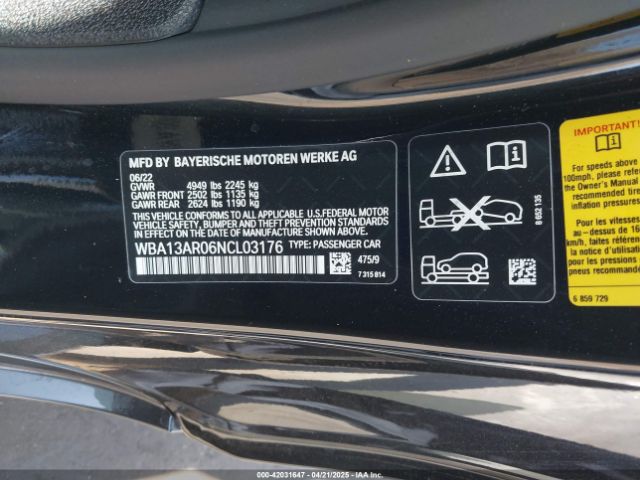WBA13AR06NCL03176 BMW M440i Xdrive