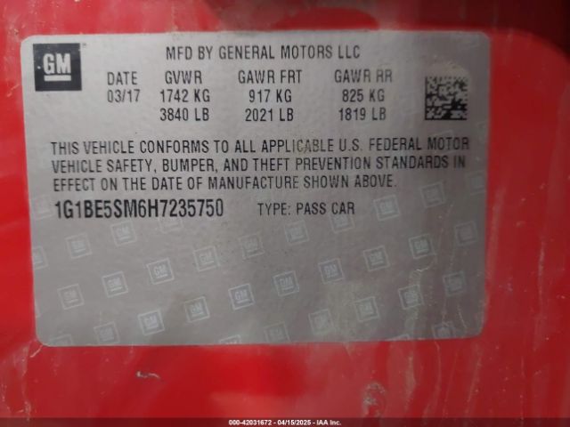 2017 CHEVROLET CRUZE 1G1BE5SM6H7235750 Photo 8
