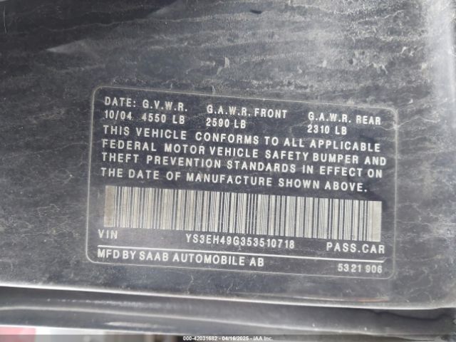 2005 SAAB 9-5 YS3EH49G353510718 Photo 8
