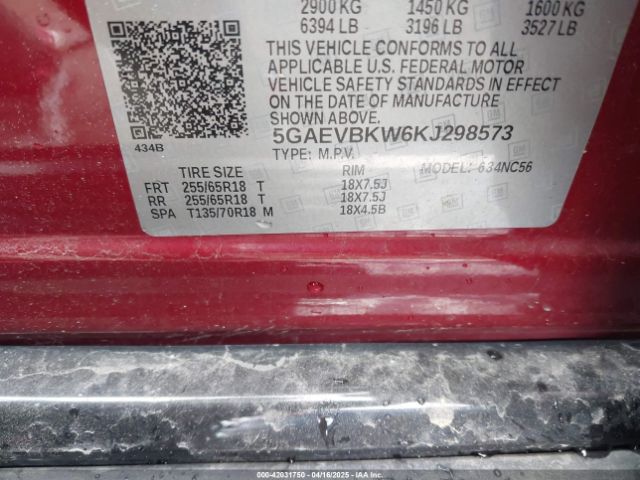 5GAEVBKW6KJ298573 Buick Enclave Awd Premium