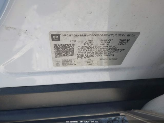 3GKALMEV3KL108209 GMC Terrain Sle