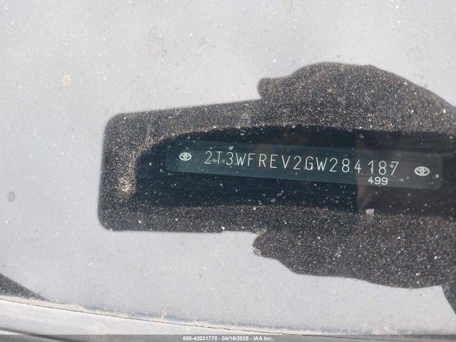 2T3WFREV2GW284187 Toyota 2ar-fe