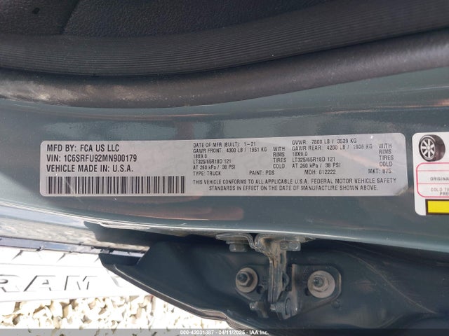 1C6SRFU92MN900179 RAM 1500