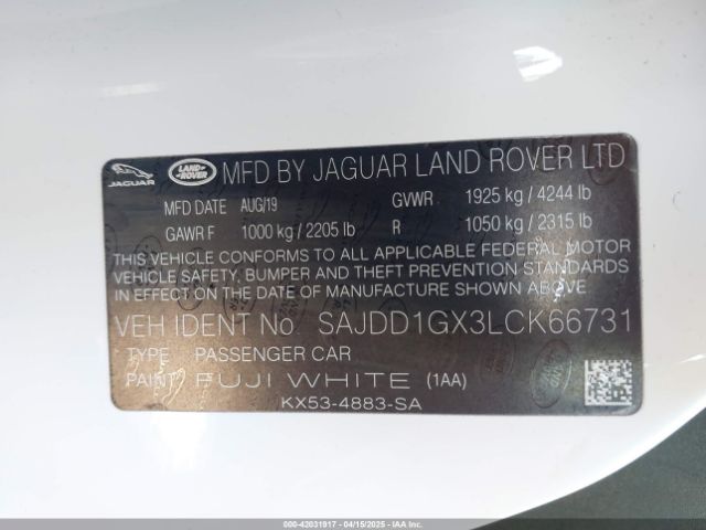 2020 JAGUAR F-TYPE SAJDD1GX3LCK66731 Photo 8