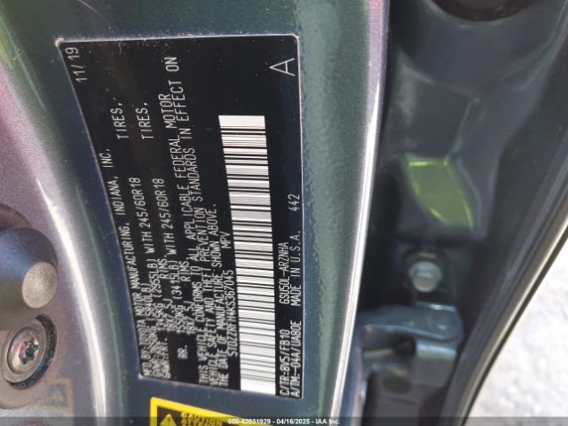 5TDZZRFH4KS367045 Toyota Highlander Le
