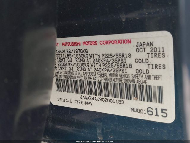 2012 MITSUBISHI OUTLANDER SPORT JA4AR4AU8CZ001183 Photo 8