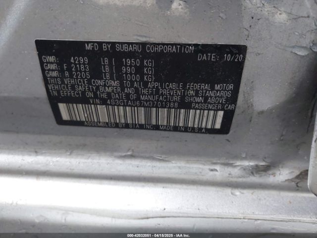 2021 SUBARU IMPREZA 4S3GTAU67M3701388 Photo 8