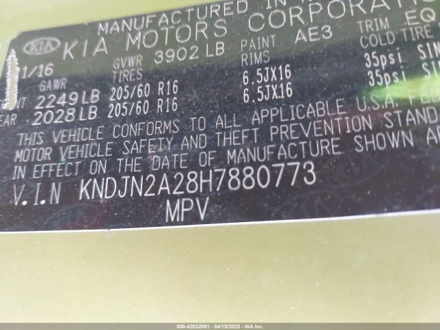 KNDJN2A28H7880773 KIA Soul
