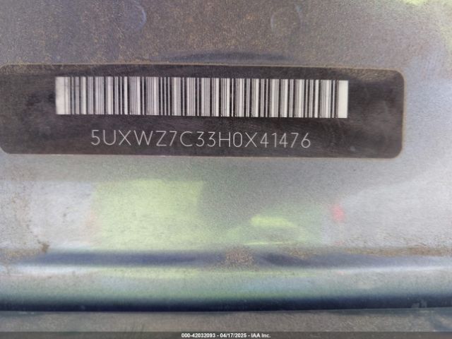5UXWZ7C33H0X41476 BMW X3 Sdrive28i