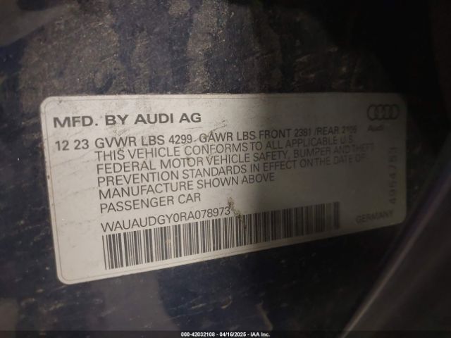 WAUAUDGY0RA078973 Audi A3 Premium 40 Tfsi Front-wheel Drive S Tronic
