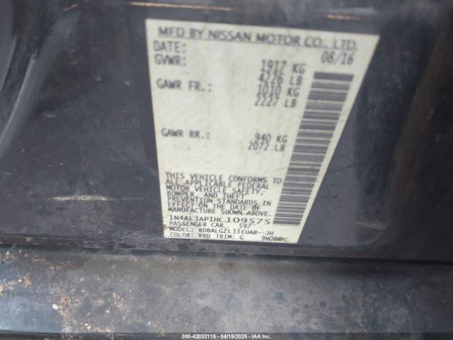 1N4AL3AP1HC109575 Nissan Altima 2.5 S
