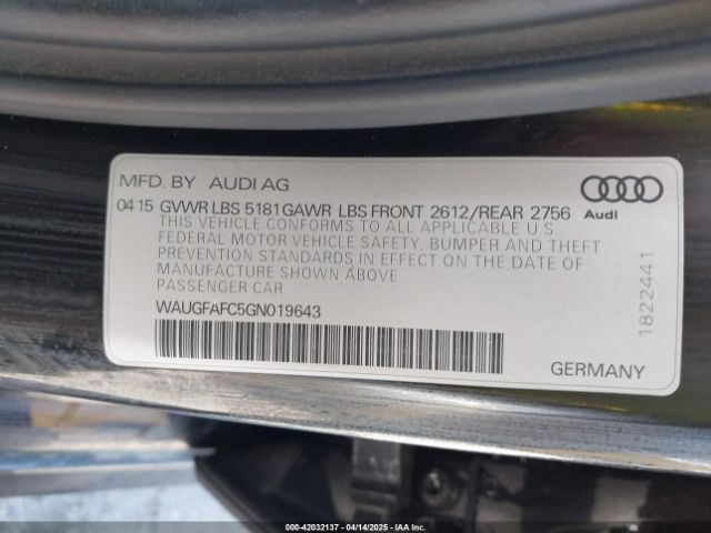 2016 AUDI A6 WAUGFAFC5GN019643 Photo 8
