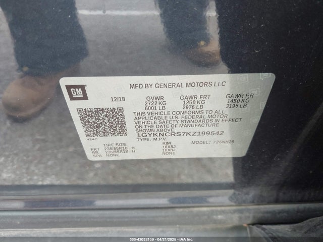 2019 CADILLAC XT5 1GYKNCRS7KZ199542 Photo 8