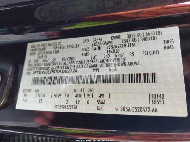 1FTEW3LP9RKD82724 Ford F-150 Xlt