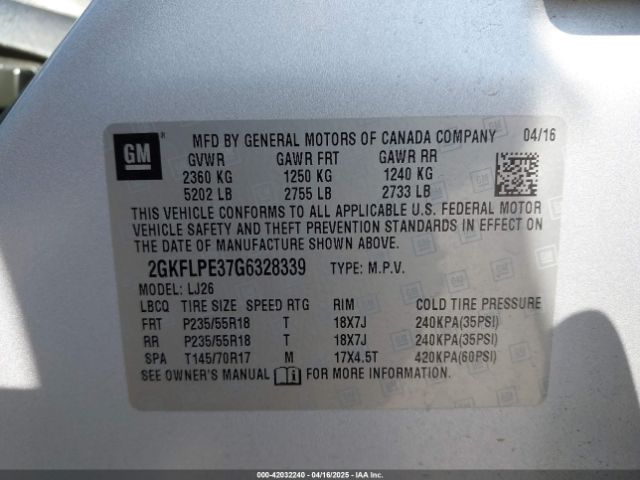 2GKFLPE37G6328339 GMC Terrain Slt