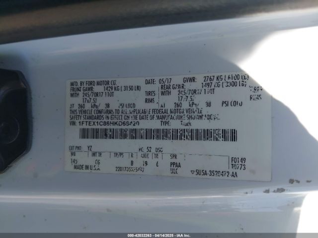 1FTEX1C86HKD68420 Ford F-150 Xl
