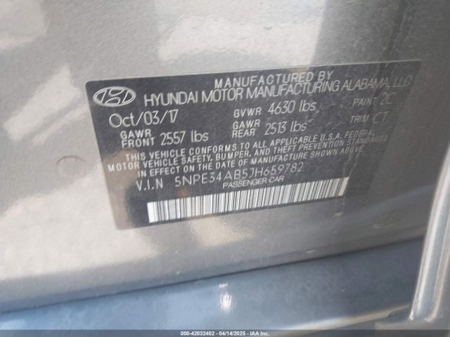 5NPE34AB5JH659782 Hyundai Sonata Limited 2.0t