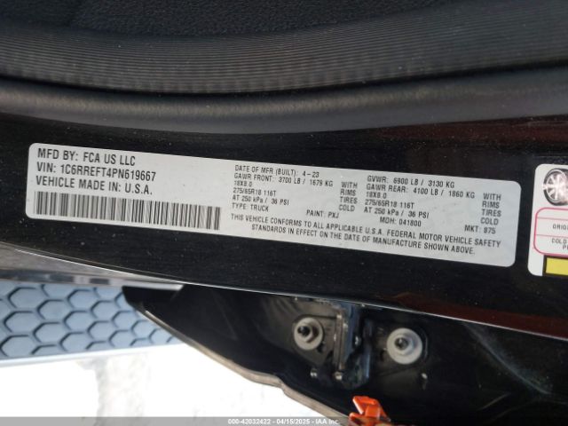 1C6RREFT4PN619667 RAM 1500 Big Horn  4x2 5'7 Box