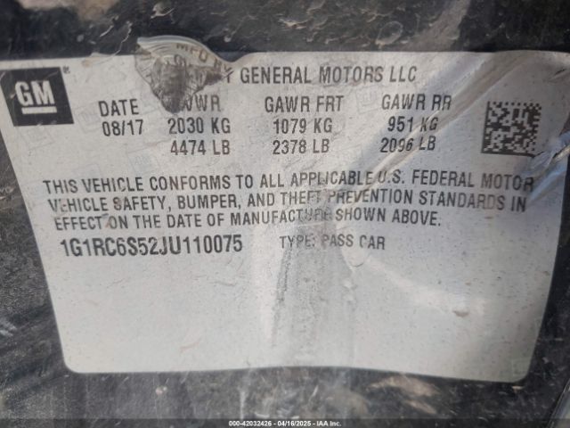 2018 CHEVROLET VOLT 1G1RC6S52JU110075 Photo 8