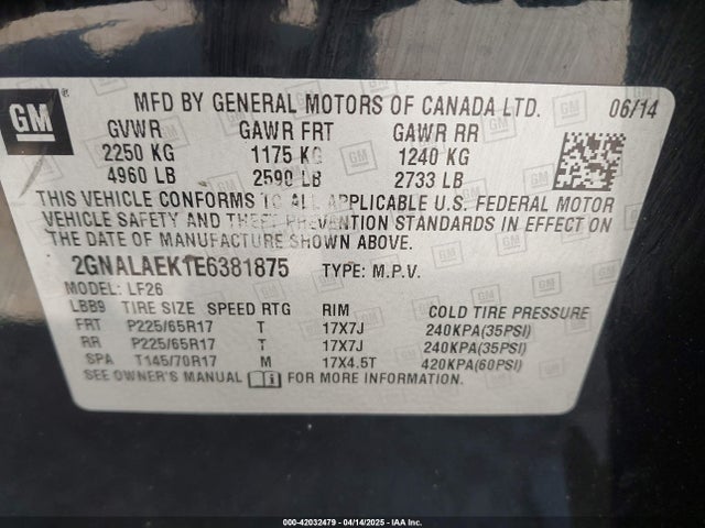 Chevrolet EQUINOX LS 2014 2GNALAEK1E6381875 Image 9