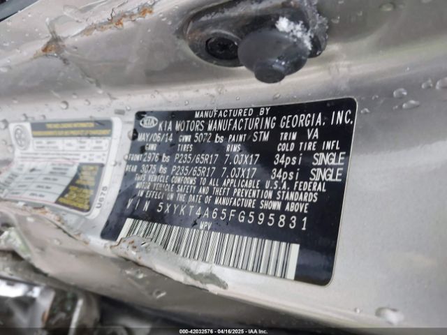 5XYKT4A65FG595831 KIA SORENTO LX