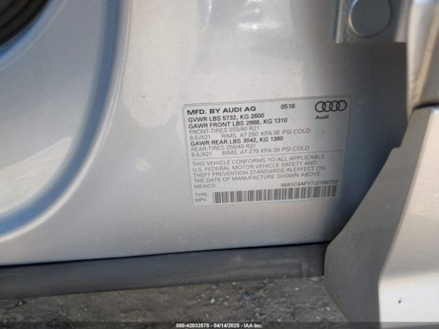 WA1C4AFY7J2188732 Audi Sq5 3.0t Premium Plus
