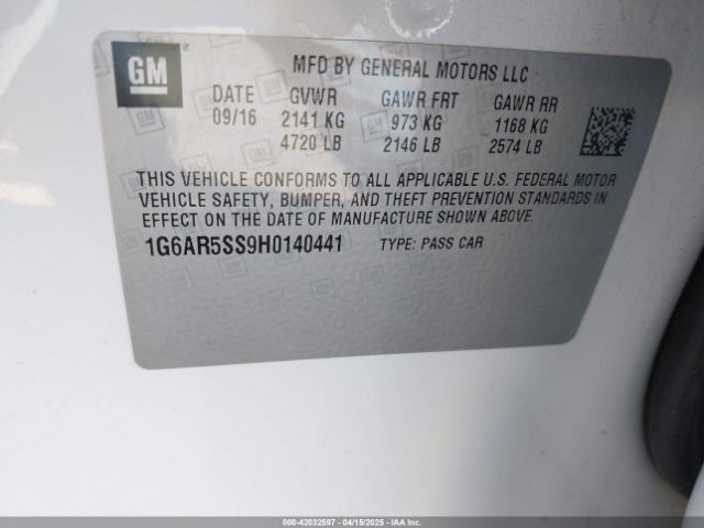 1G6AR5SS9H0140441 Cadillac CTS LUXURY