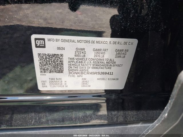 3GNKBCR45RS269411 Chevrolet Blazer Fwd 2lt