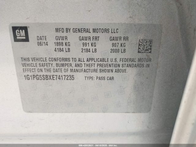 1G1PG5SBXE7417235 Chevrolet CRUZE LTZ