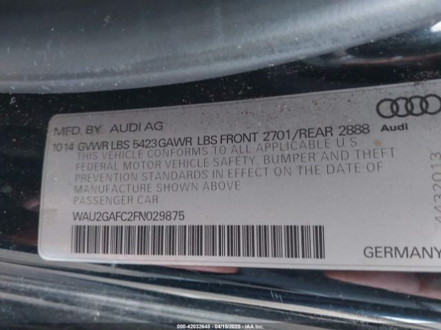 2015 AUDI A7 WAU2GAFC2FN029875 Photo 8