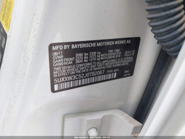 5UXXW3C52J0T82067 BMW X4 Xdrive28i