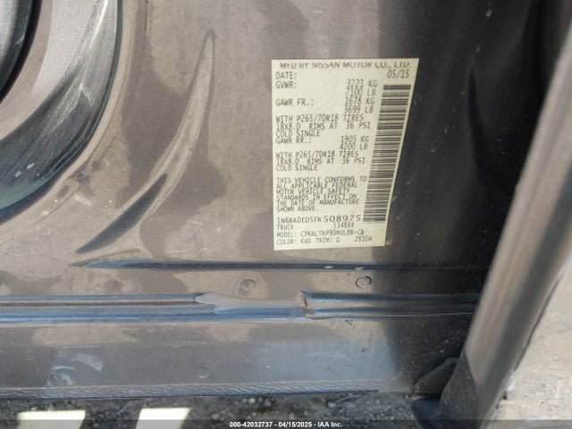 Nissan TITAN SV 2015 1N6BA0ED5FN508975 Image 9