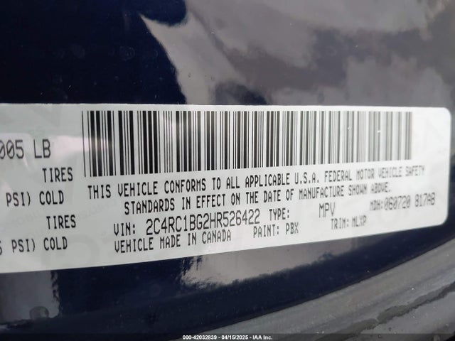 2C4RC1BG2HR526422 Chrysler Pacifica Touring L