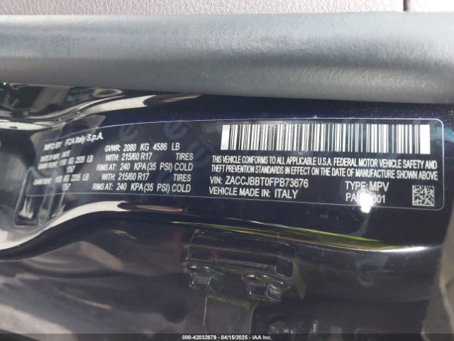 ZACCJBBT0FPB73676 Jeep Renegade Latitude