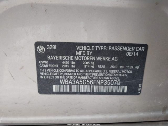 WBA3A5G56FNP35079 BMW 328 I