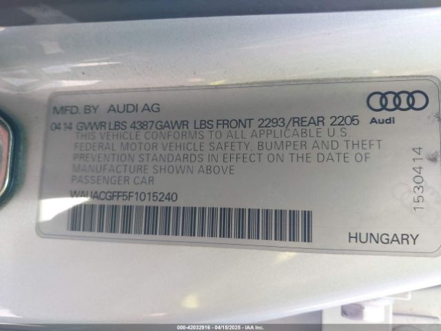 WAUACGFF5F1015240 Audi A3 PREMIUM