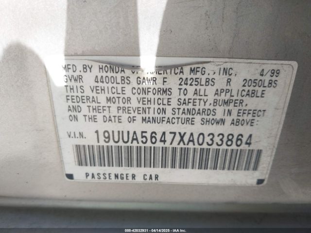 1999 ACURA TL 19UUA5647XA033864 Photo 8