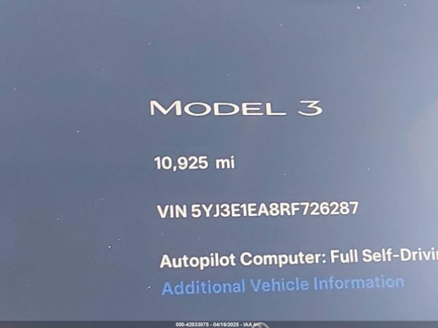 5YJ3E1EA8RF726287 Tesla Model 3 Long Range Dual Motor All-wheel Drive/rear-wheel Drive
