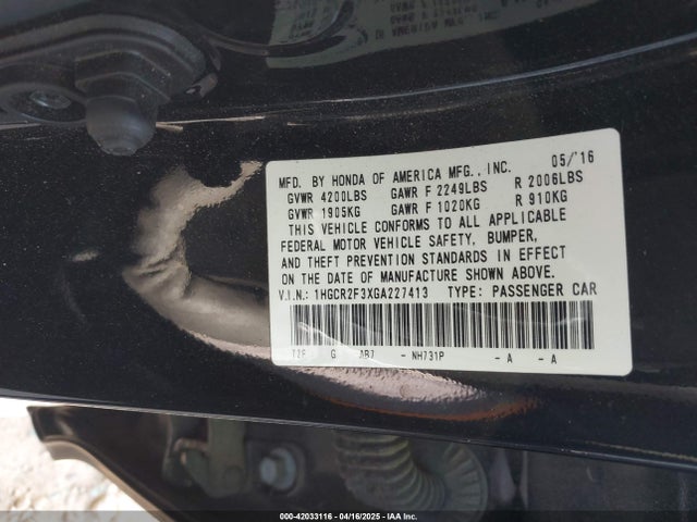1HGCR2F3XGA227413 Honda ACCORD LX