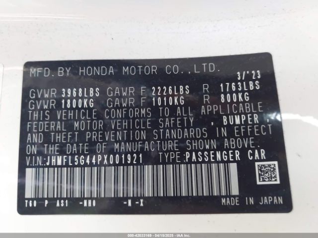 JHMFL5G44PX001921 Honda Civic Type R Touring