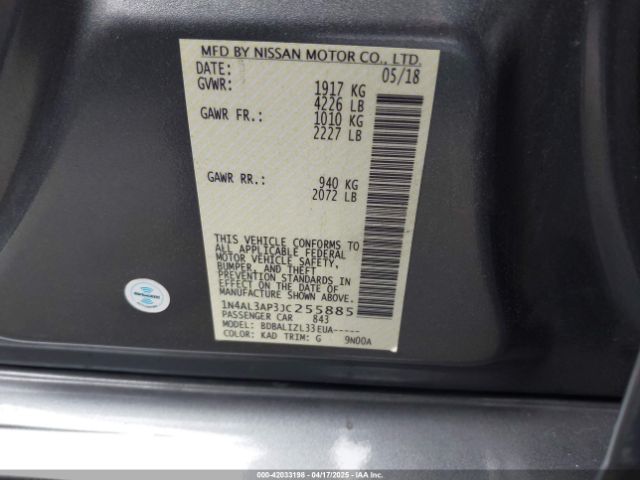 1N4AL3AP3JC255885 Nissan Altima 2.5 Sv