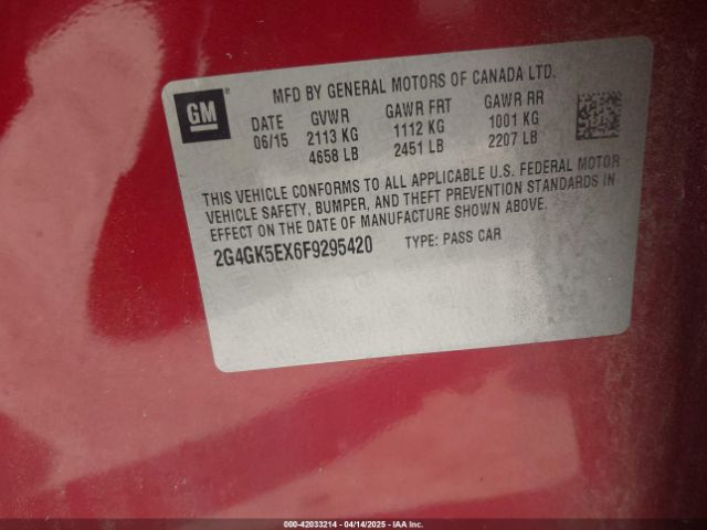 2G4GK5EX6F9295420 Buick Regal Turbo