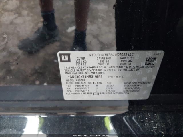 1GKS1CKJ1HR319092 GMC YUKON DENALI
