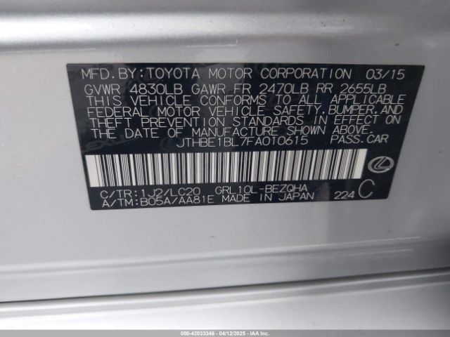 JTHBE1BL7FA010615 Lexus GS 350