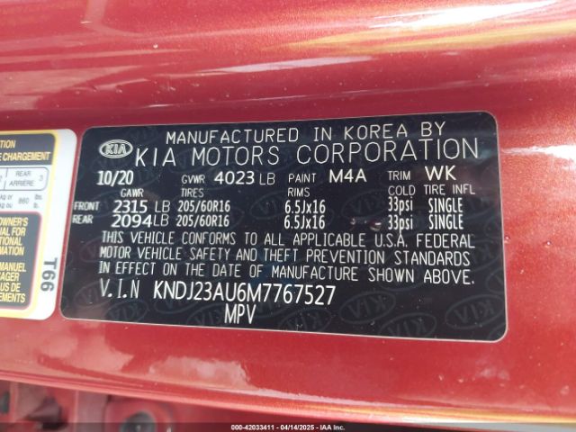 KNDJ23AU6M7767527 KIA SOUL LX