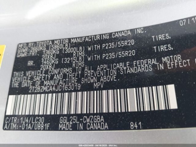 2018 LEXUS RX 350 2T2BZMCA4JC163019 Photo 8