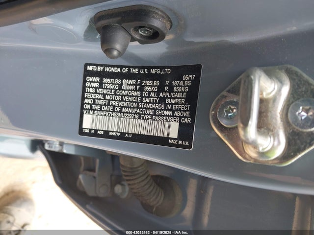 SHHFK7H53HU229216 Honda CIVIC EX