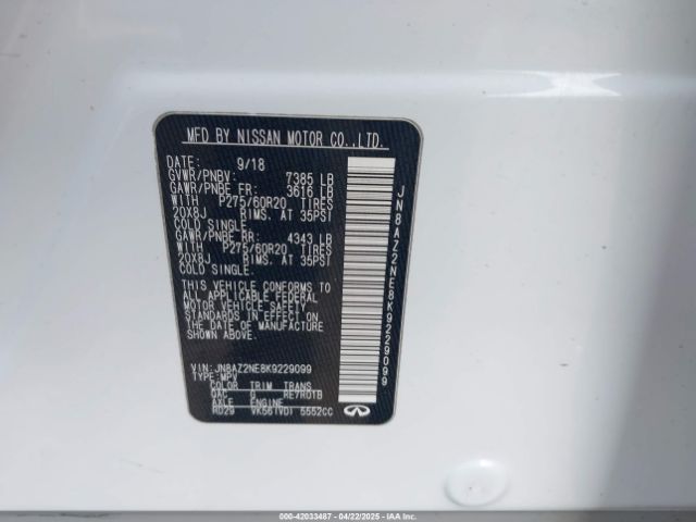 JN8AZ2NE8K9229099 Infiniti QX80