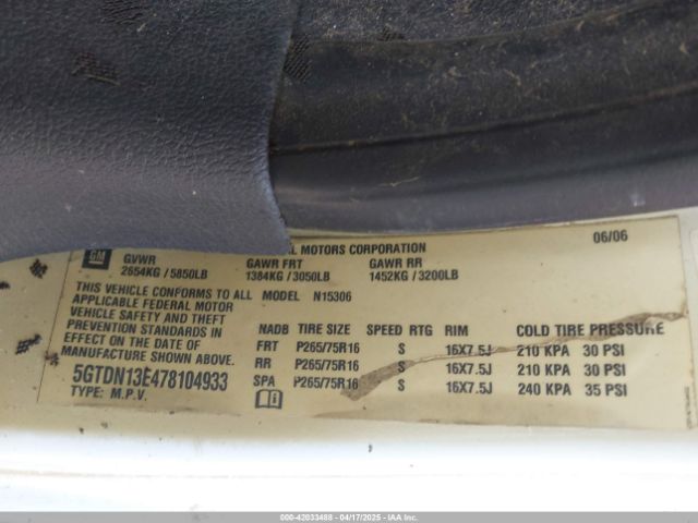 2007 HUMMER H3 SUV 5GTDN13E478104933 Photo 8