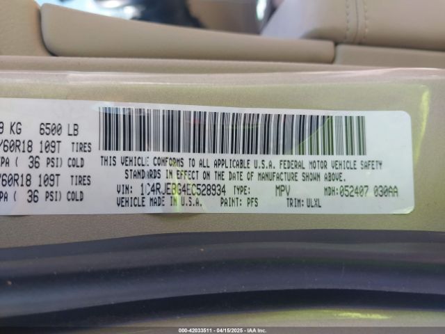 1C4RJEBG4EC528934 Jeep Grand Cherokee Limited